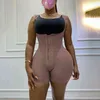 여성 코르셋 바디 셰이퍼 고 압축 의류 복부 제어 더블 Bodysuit 허리 트레이너 오픈 흉상 Fajas 211230