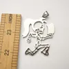 (Kvinnor) Stor 2 tum Cool Hollow Out Hatchetman Girl "Joker Card" Rostfritt stål ICP Insane Juggalo Charms Pendant W / 30 "Halsbandskedja