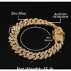 12 mm Miami Cuban Link Kette Halskette Armbänder Set für Herren Bling Hip Hop Iced Out Diamant Gold Silber Rapper Ketten Frauen Luxus Esvvc255d