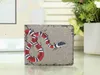 Top quality men animal Short Wallet Leather black snake Tiger bee Wallets Women Long Style Purse Wallet card Holders with gift box DHL Free