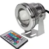 Aluminum Adjustable RGB LED Underwater Light 10W 12V Aquarium Fountain Pool Light IP68 Waterproof With Remote Controller