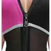 섹시한 메쉬 Jumpsuit 네온 패치 워크 rompers 민소매 짧은 Playsuit 나이트 클럽 복장 블록 컬러 combustt bodysuits 플러스 사이즈 T200704