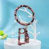 PU Leather Bracelet Keychain Women Fashion Leopard Plaid Wristlet Keychain Door Opener Wristband Party Favor HHB2292