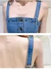 Robe en jean d'été Spaghetti Strap Sundress Vintage Casual Solide Rétro Chic Sexy Jeans Bouton Avant Bleu Robe de Soirée Femmes T200416