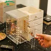 Drawer Type Plastic Storage Box Transparent Finishing Makeup Organizer Jewerly Earrings Display Stand Rack Necklace Bracelet1