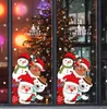 2PCS PVC Christmas Scene Layout Decor Festival Stage Setting Glass Window Bedroom Wall Decoration Stickers