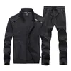 Hoge kwaliteit mannen sportpakken mode heren sportkleding pak tweedelige jas + broek 2 stuk trainingspak mannen Big Size 7XL 8XL 9XL