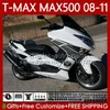 Motorradkörper für Yamaha T-MAX500 TMAX-500 MAX-500 T 08–11 Karosserie 107No.24 TMAX MAX 500 TMAX500 MAX500 08 09 10 11 XP500 2008 2009 2010 2011 Verkleidungen glänzend weiß