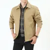 Autumn Jacket Men Windbreaker Dad Military S Turn-Down Collar Leisure Coat Man Outerwear Casaco Masculino M-4XL 201105