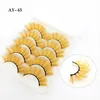 New 5 Pairs 3D White Faux Mink Lashes Natural Long Thick Fluffy Colorful False Eyelashes Lash Extension Supplies Makeup