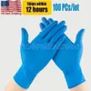 Groothandel zwart blauw wit nitril wegwerp handschoenen poeder gratis (niet-latex) - pak van 100 stuks handschoenen anti-skid anti-zure handschoenen FY9518