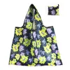 Foldable Shopping Bag Thick Large Tote ECO Reusable Waterproof Oxford Cloth Reusable Fruit Grocery Pouch Floral Pattern RRE12807