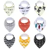 9pc/Lot Unisex Bandana Drool Bibs Cotton buckle kids Bibs Burp Cloths Waterproof Triangle Towel Newborn Cartoon Print Saliva Scarf GGA3800-2