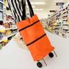 Sac de magasin de magasinage pliant Oxford Sacs de fourre-tout panier pour supermarch￩ Sac ￠ main le chariot ￠ main le chariot ￠ main avec roues avec roues