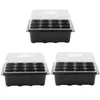 Planters & Pots Seedling Box Tray Set 12-hole Humidity Vented Domes Hand Tool Kit 6 Cells Plant Label Garden Decoration Mini Greenhouse