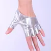 Женская половина пальца PU кожаные перчатки мужские перчатки без пальцев ночной клуб Performance Performance1