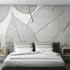 Carta da parati murale personalizzata Moderna venature fogliari minimaliste Texture Soggiorno Camera da letto Sfondo Decorazioni per la casa