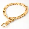 Dog Supplies 1431quot Dog Gold Chain Collar 11mm Wide Double Neck Link 316L Stainless Steel Whole Pet Jewelry6386226