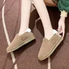 Plus storlek 35-43 Kvinnor Snöstövlar Vinter 2021 Nya varma lägenheter Fashion Short Plush Slip-On Ankle Boots Non-Slip Female Shoes Mujer1