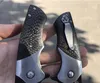 High End Flipper Folding Blade Mes DC53 Stone Wash Tanto Blade Carbon Fiber + Roestvrijstalen Handvat Kogellager Snelle Open EDC Pocket Kniv