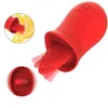 NXY Wibratory OEM Sex Toys for Woman Język W kształcie języka wibratorka pochwa stymulacja stymulacja kwiat róży lizanie 0104