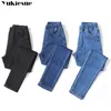 Primavera verão plus tamanho 5xl alta cintura elástica esticar tornozelo comprimento push up mamãe jeans para mulheres calças magras Capris jeans 201223