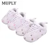 2 Pairs/Package Baby Shoes Newborn Boys Girls Heart Star Pattern First Walkers Kids Toddlers Lace Up PU Sneakers 0-18 Months LJ201104