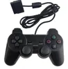 Kontroler przewodowy Dwuosobowy Shock Gamepad Joystick dla PS2 PlayStation 2 Tryb wibracji Sterowniki Gry Joysticks Dokładne produkty Gospodarz Czarny kolor