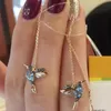 Cute Bird Long Tassel Dangle Earrings Crystal Pendant Small Earrings Gift Jewelry for Women Tassel Earring