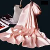 16Mome Natural Silk Scarf Women Large Shawls Wraps Winter Solid Color Satin Scarf White Pashmina Foulard Femme Ladies Fashion454563644529