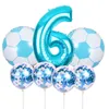 7 PCSlot Football Soccer Theme Round Basketball Balloons Confetti Latex Helium Balloon Sport Meet Boy Birthday Party Ball Decor Y3034532