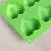 Hjärtformad silikonformar tredimensionell silikon tvål mögel 6 företag Ice Cube Moulds Cake dekorera tillbehör