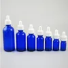 200 x 100 ml 50 ml 30 ml 20 ml 15 ml 10 ml 5ml cobalto óleo essencial frasco conta-gotas de vidro azul Childproof uma onça Piepette conta-gotas