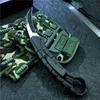 전술 생존 캠핑 스프링 나이프 자동 karambit D2 Machete 블레이드, 블랙 알루미늄 핸들 자기 방어 나이프