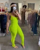 Mode Designer Kvinnor Tight Jumpsuit Romper Hög midja Bodycon Long Playsuit Kvinnliga Overaller DHL Pink