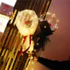 Valentines Day LED Balloon Light Luminous Bobo Ball Flashing led lights Rose Bouquet Rose Gift Balloon for Birthday Party Wedding Decoration