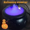 Halloween Witch Pot Smoke Maszyna LED Nawilżacz Kolor Zmiana Creepy Decor Halloween Party DIY Scena Układ Prank Toy Y201015