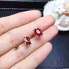 Natural New Blood Ruby Gemstone earrings for Women Real 925 Sterling Silver