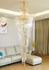 High-end fashion crystal chandelier double staircase chandelier lighting simple villa hotel spiral staircase lamp long pendant lights