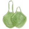 US Warehouse Mesh Bags Wasbaar Herbruikbaar Katoen Boodschappennet String Boodschappentas Eco Market Tote voor Fruit Groente Draagbaar kort5136241