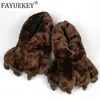 FAYUEKEY 2020 Spring Winter Home Warm Paw Plush Slippers Thermal Cotton Soft Funny Animal Christmas Claw Slippers Bedroom Shoes X1020