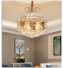 American Crown Crystal Chandeliers LED Light European Luxury Classic Chandelier Lights Fixture Dining Room Lobby Living Room Indoor Lighting Dia50cm H56cm