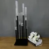 Wedding table decorative centerpieces 8 arm clear acrylic cup tall black metal candle holders senyu716