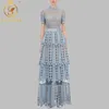 HMA New Women's Self-portrait Floral Lace Hollow out Embroidery Long Dress Elegant Formal Party Dresses Y200805176r