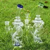 8,6 pouces de longueur d'épaisseur Recycler Bangs en verre Accessoires pour fumeurs Percolateur Exquis Pipe à eau Oil Dab Rig 14mm Joint femelle avec bol à tabac en verre pour fumeurs