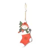 Julgran dekorationer färgglada trä kreativa julgran hängen jultomten milu hjorthängen xmas prydnad gåva 3 styl2339259