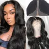 Natural Color 13x1 T Part Human Hair Lace Front Wig Pre Plucked Body Wave Lace Wigs 150% Density Brazilian Remy Hair Wig