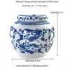 Jingdezhen niebiesko -biała porcelanowa mini herbata Caddies Puszki Chińskie Kung Fu Zestaw herbaty Kanister Salon Salk Vintage Dekorowanie domu T200331