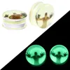 2 pcs brilho acrílico nas brincos escuros plugues de orelha verde e túneis carne túneis medidores de orelha expansão sexy body jóias piercings