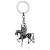 Portachiavi con unicorno antico Portachiavi con ciondolo a forma di cavallo animale con diamanti Accessori per gioielli regalo in lega di metallo moda
